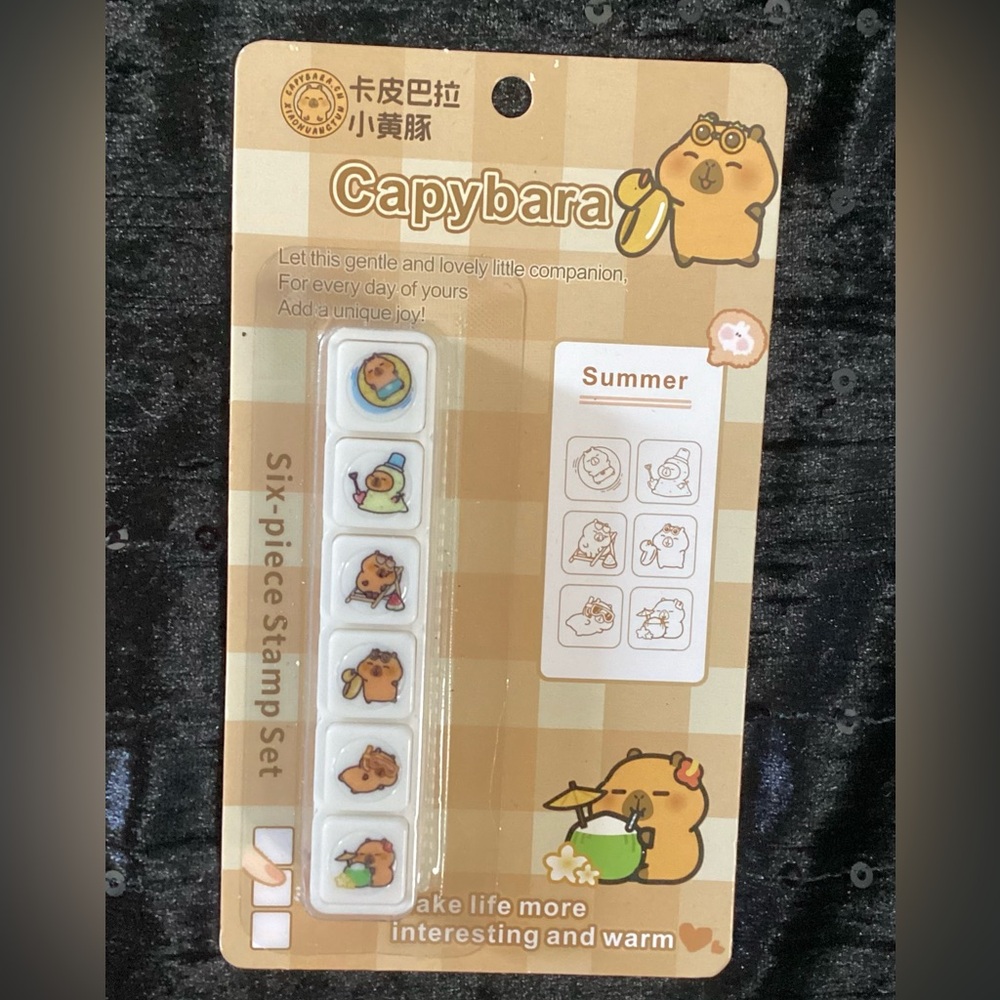 Capybara Six Piece Summer Stamp Set